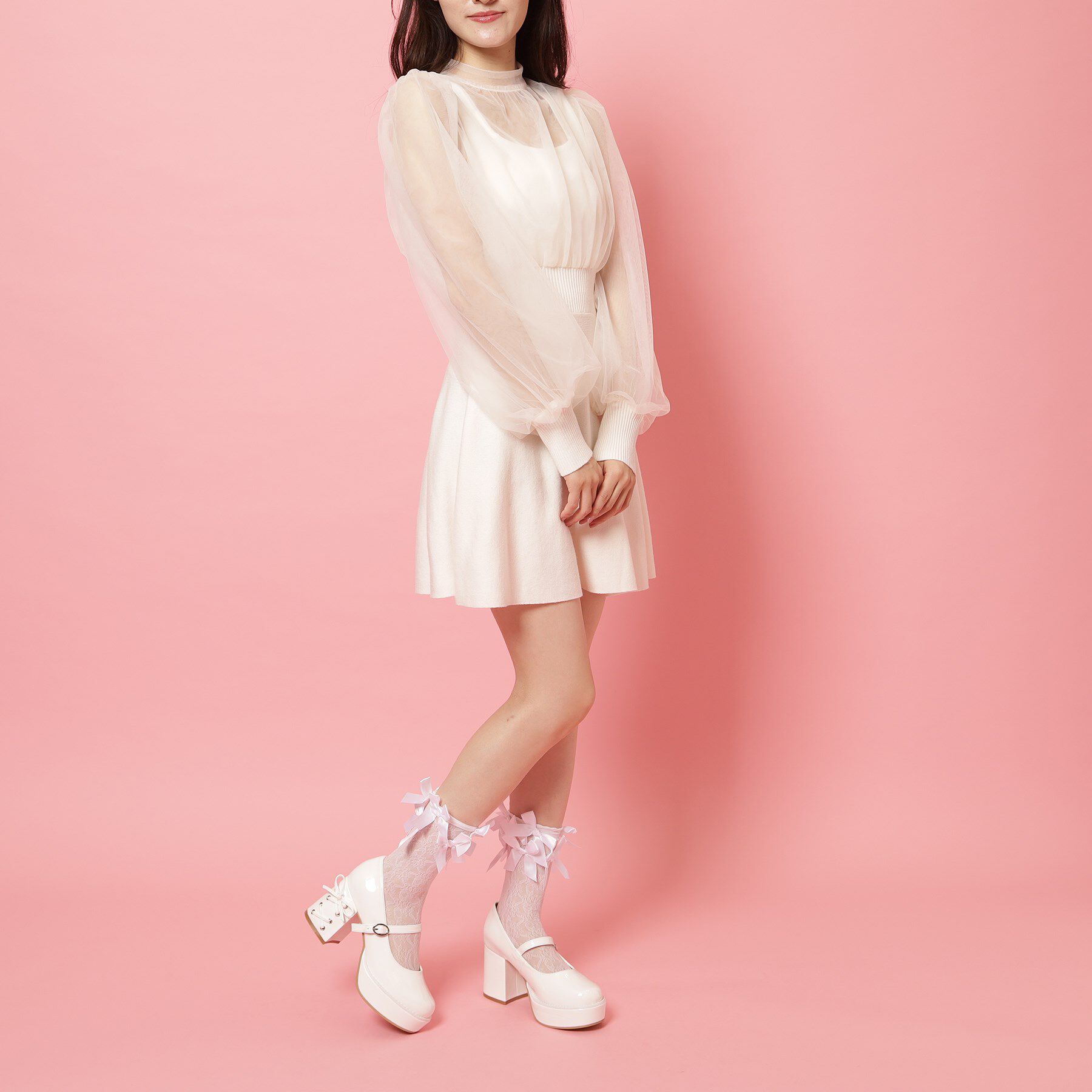 csT&P「厚底ヒールレースアップパンプス」|パンプス|