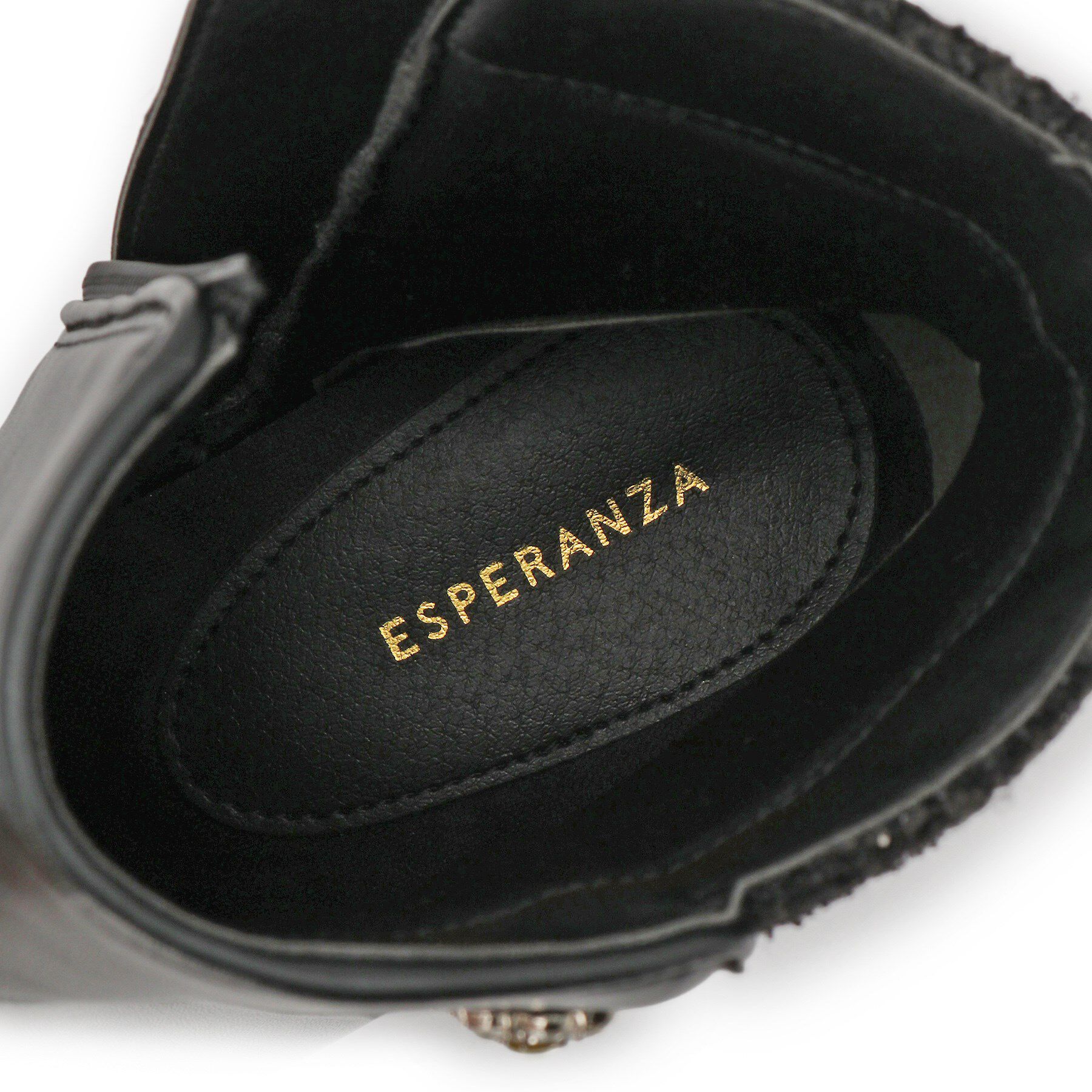 ESPERANZA「ビジュー付きツイードショートブーツ」|ショートブーツ|