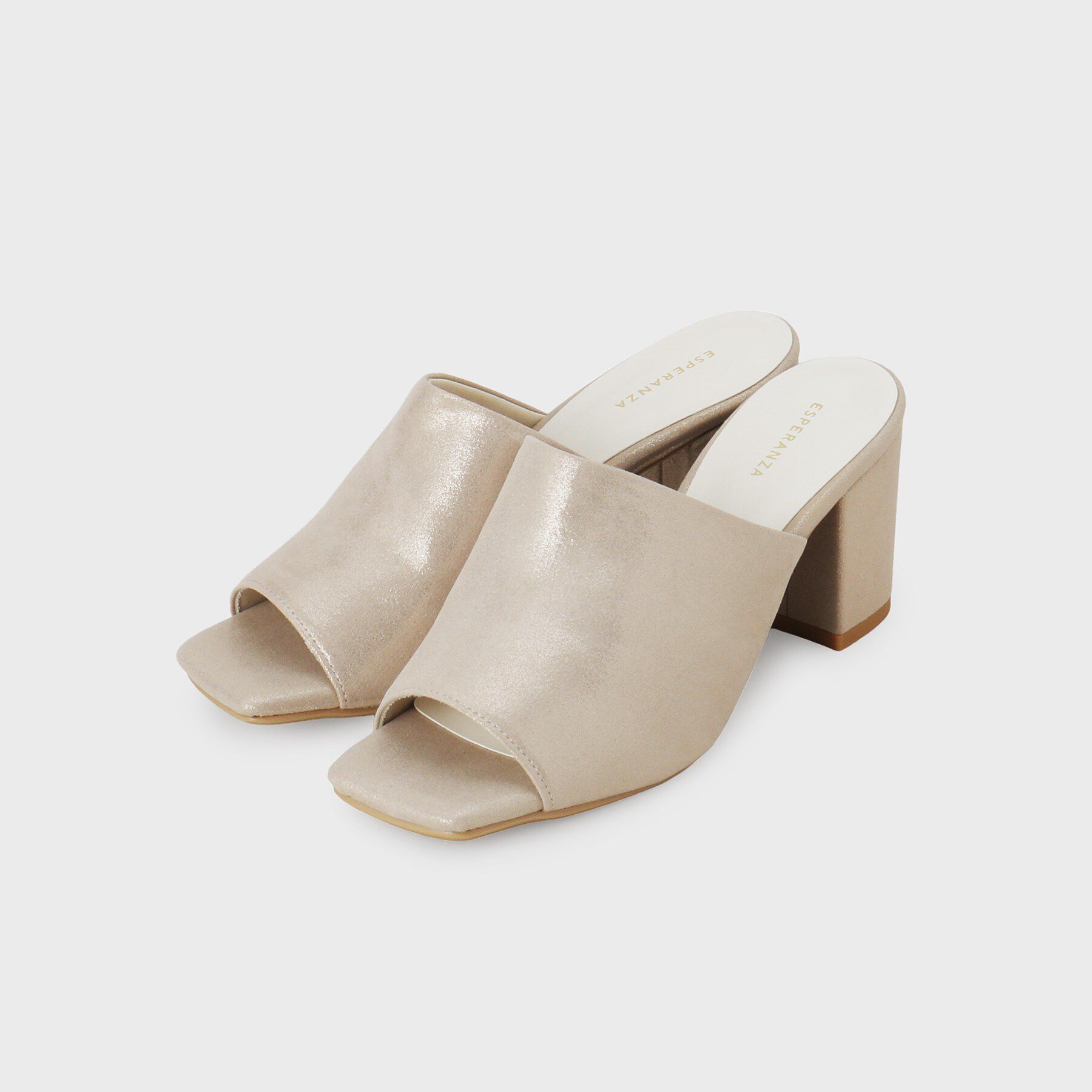 ESPERANZA「スクエアブロックヒールミュール」|サンダル|