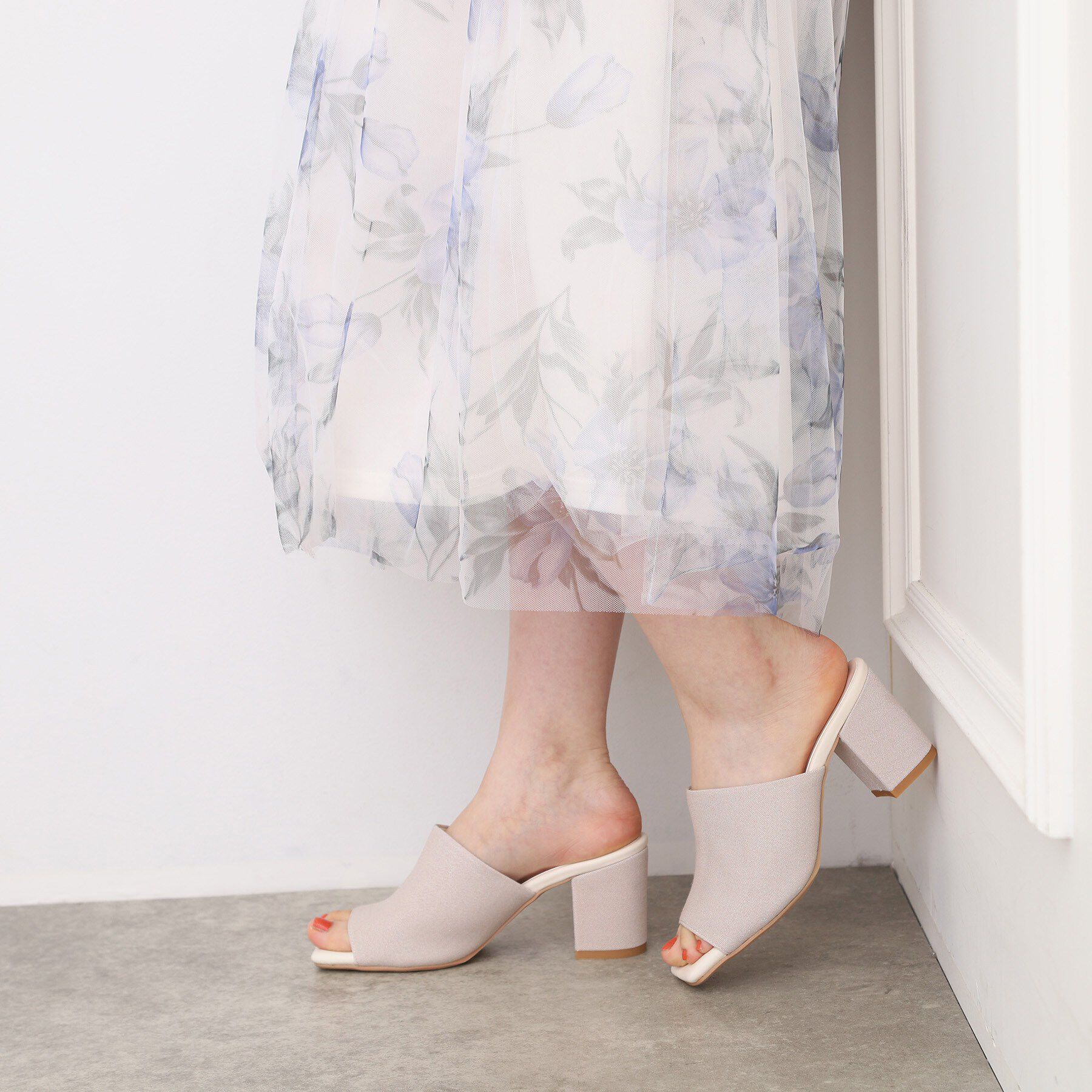 ESPERANZA「スクエアブロックヒールミュール」|サンダル|