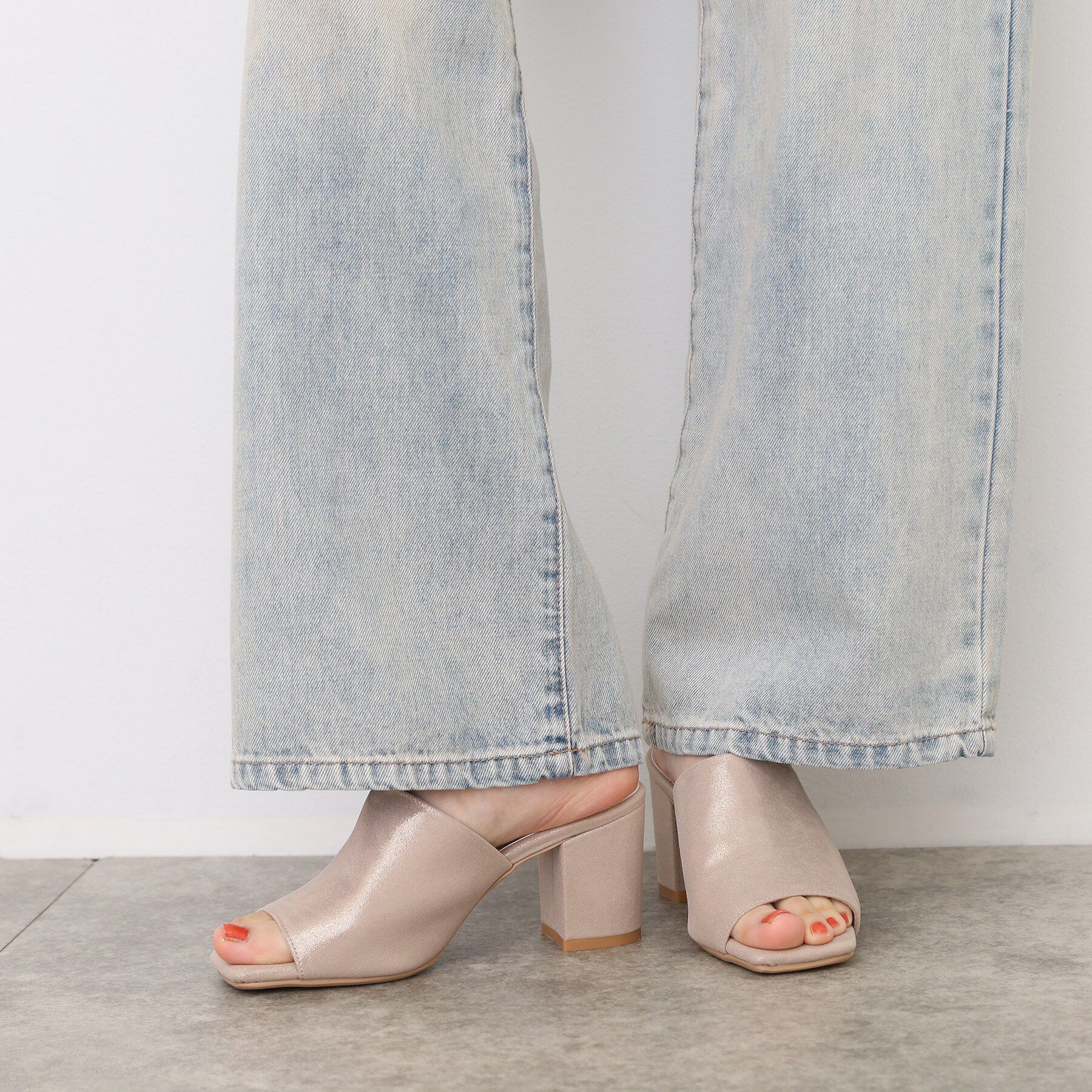 ESPERANZA「スクエアブロックヒールミュール」|サンダル|