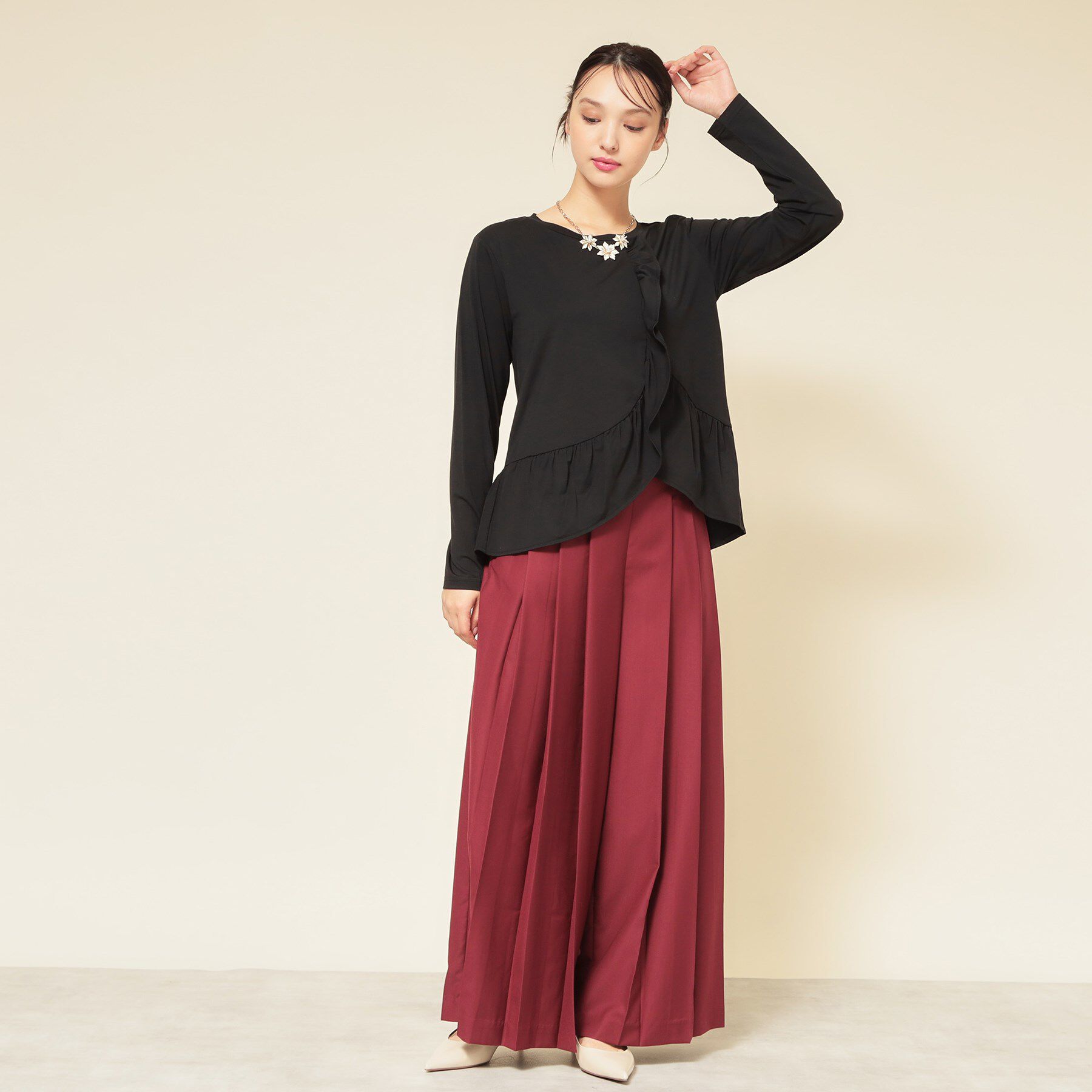 SunaUna「【フリルペプラム】チュニックカットソー」|Tシャツ・カットソー|