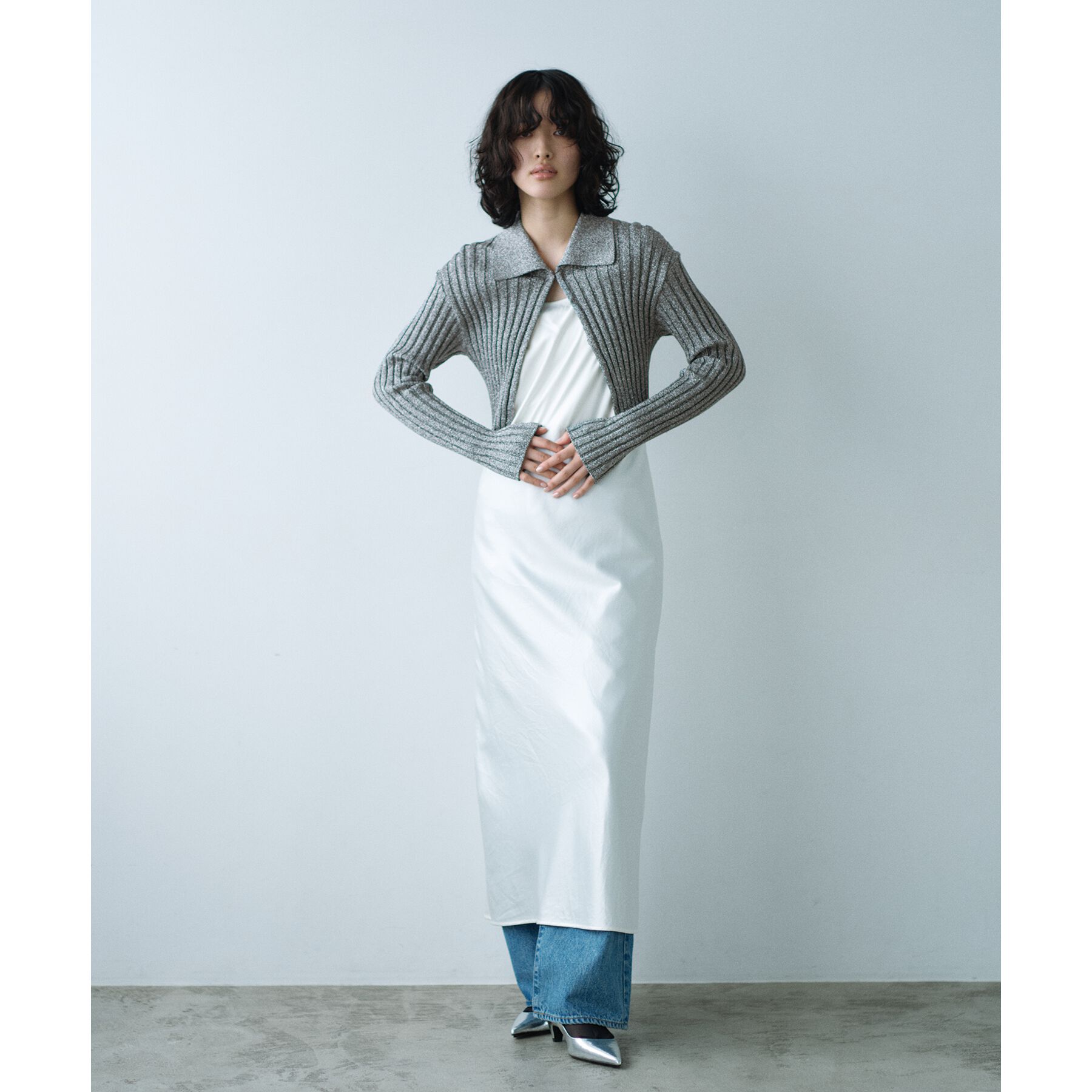 CODE A「lame knit cardigan」|カーディガン|