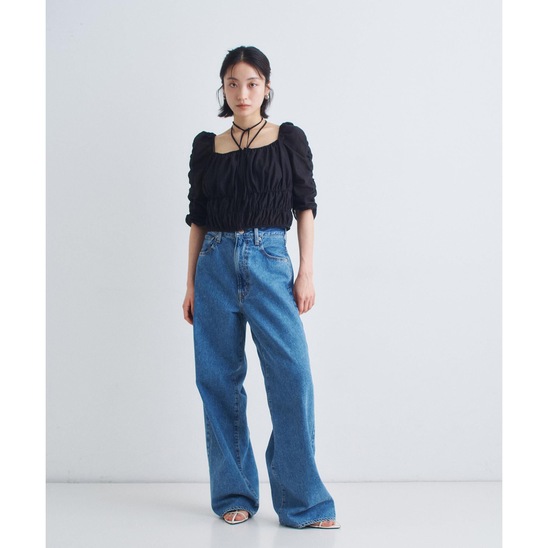 CODE A「sheer gather blouse」|シャツ・ブラウス|