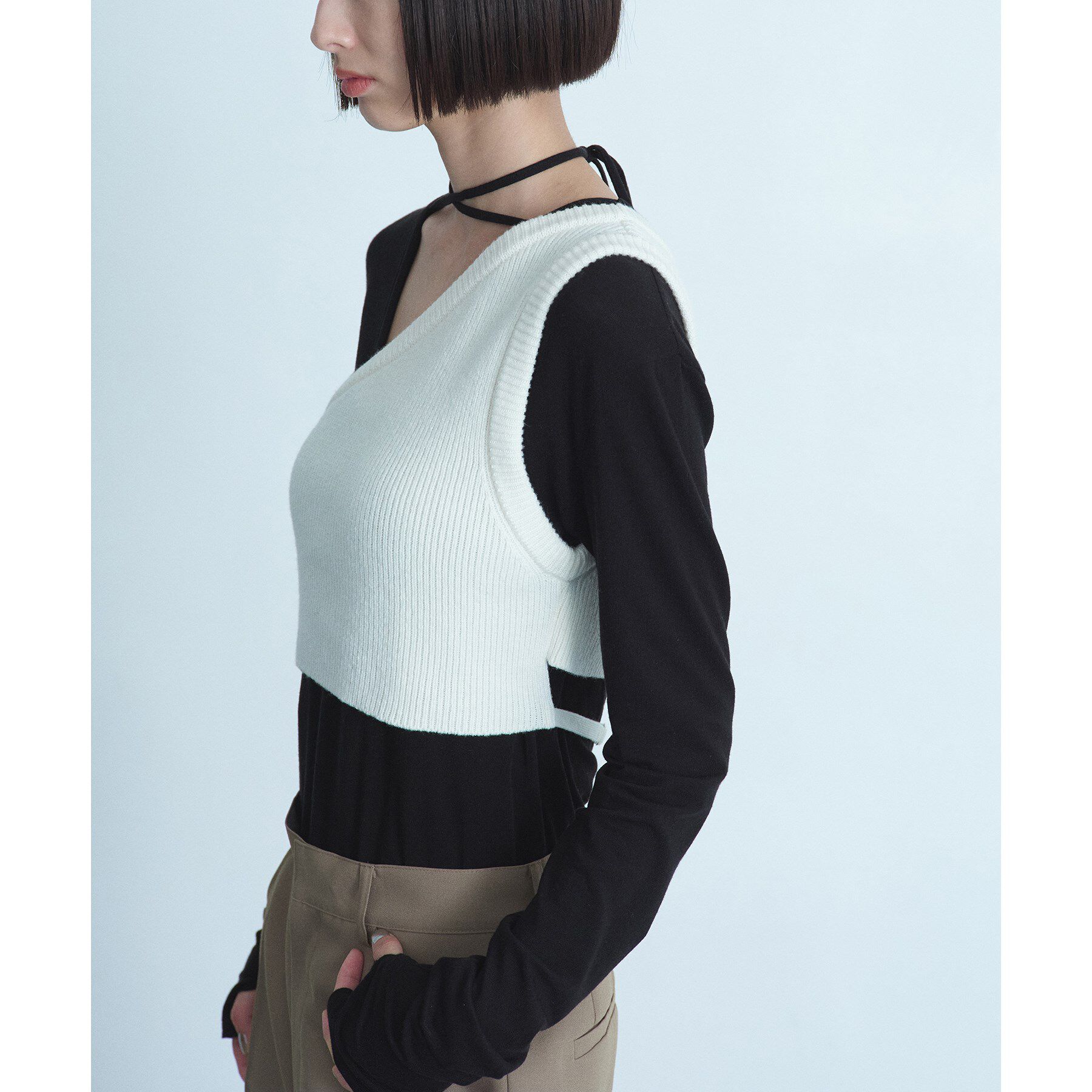 CODE A「asymmetry knit vest」|ニット・セーター|