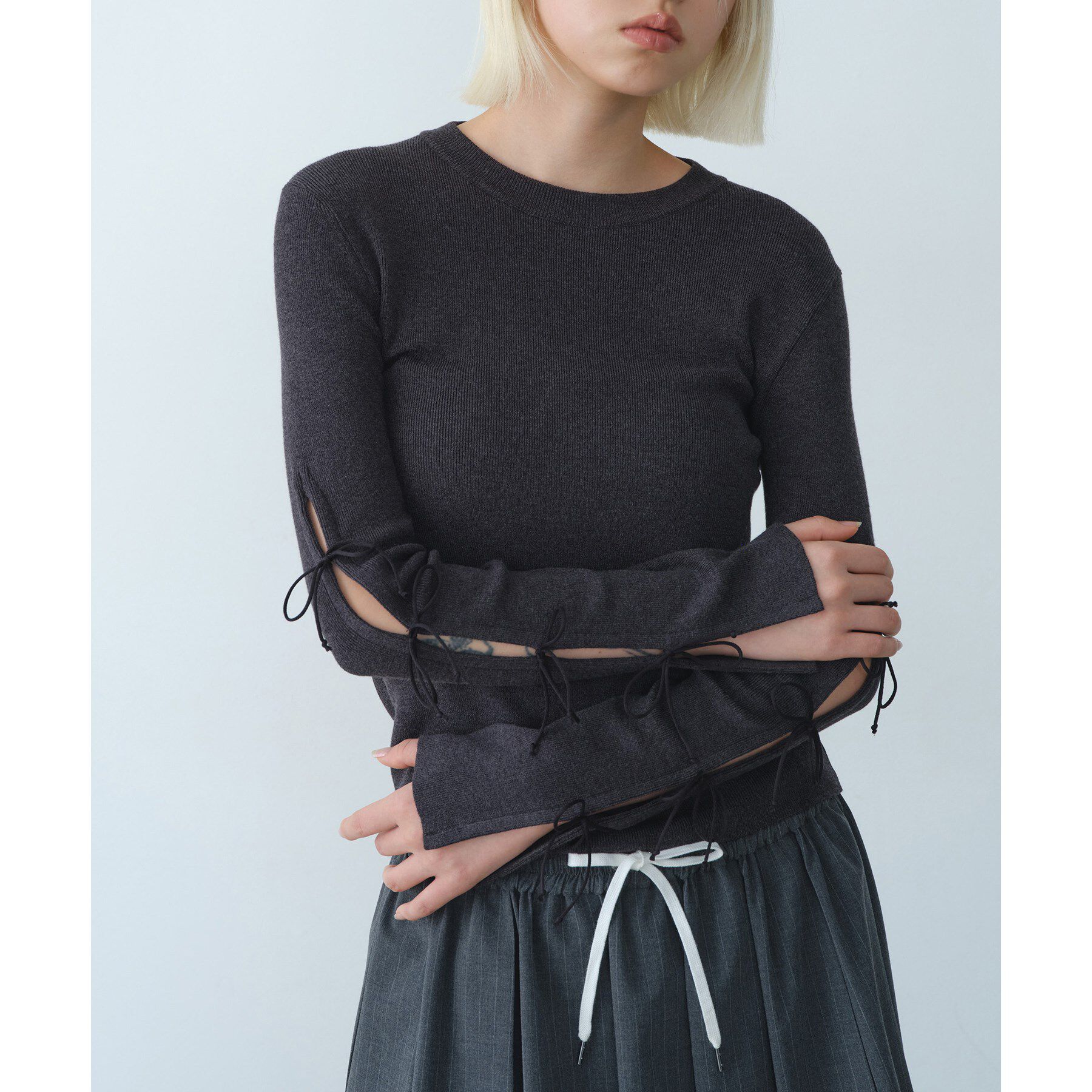 CODE A「ribbon slit pullover」|ニット・セーター|