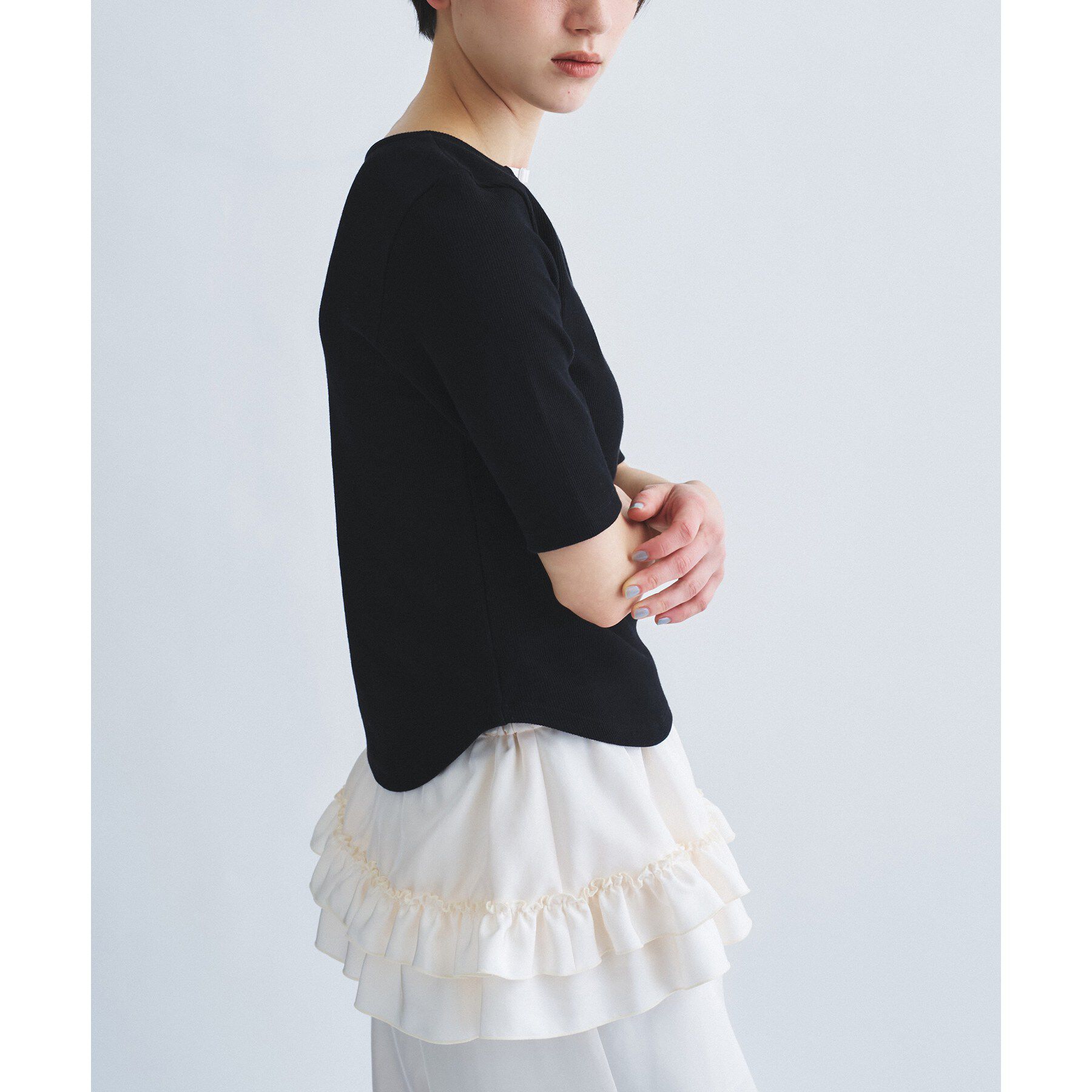 CODE A「rib jersey point neck tee」|Tシャツ・カットソー|