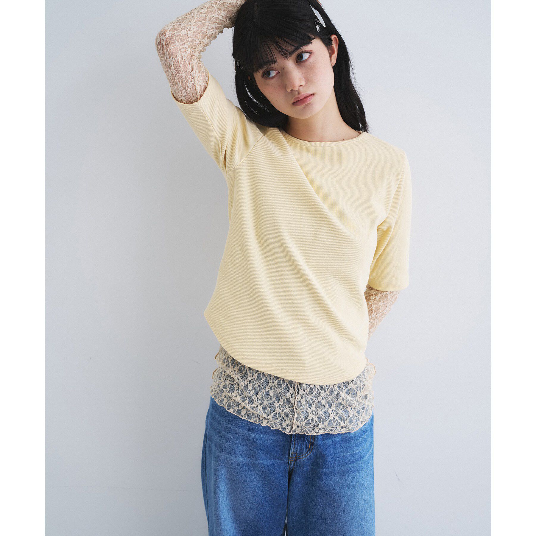 CODE A「rib jersey point neck tee」|Tシャツ・カットソー|