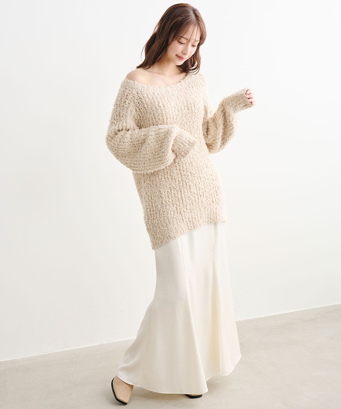 COCO DEAL「ミドル丈フェザーニット」|ニット・セーター|