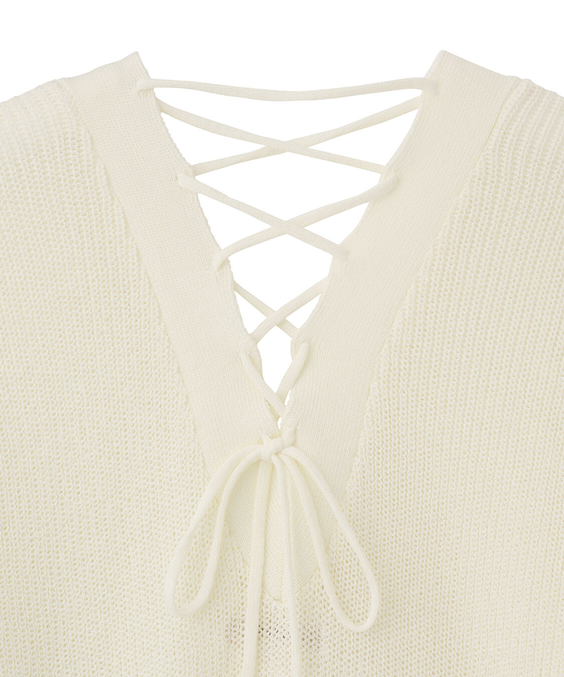 COCO DEAL「レースアップVネックニットカーディガン」|ニット・セーター|