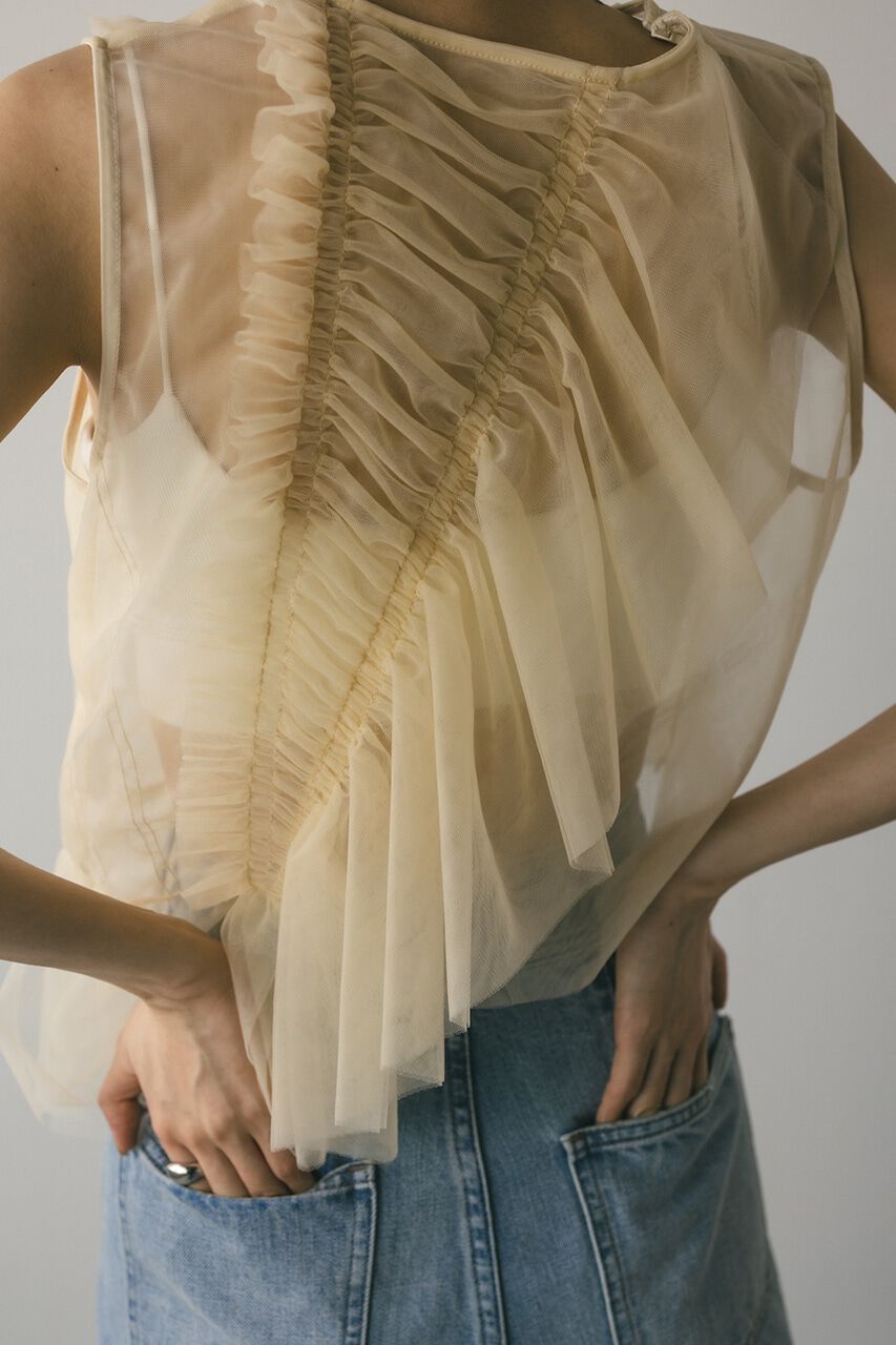 STYLEMIXER「チュールシャーリングトップ」|タンクトップ|