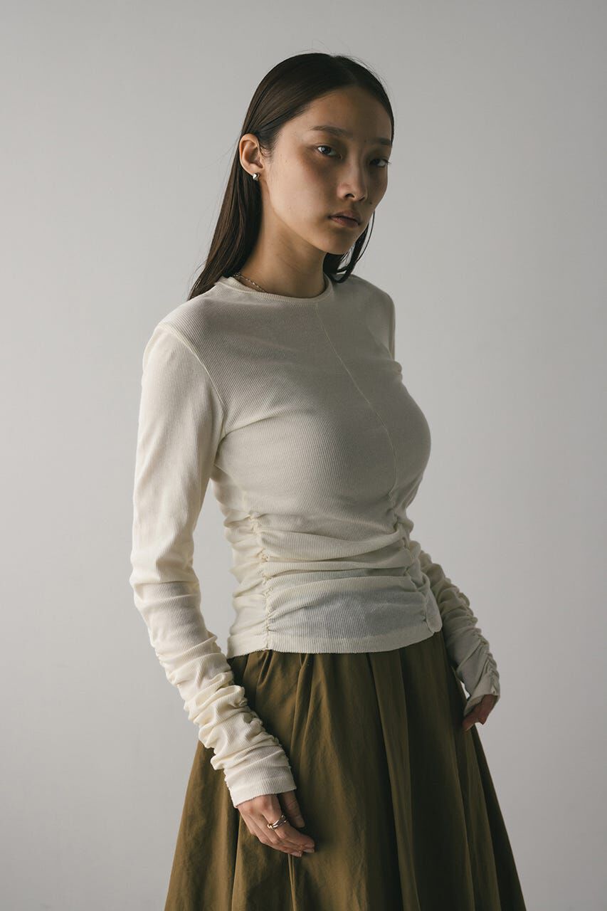 STYLEMIXER「ギャザーソフトリブカットトップ」|Tシャツ・カットソー|IVOY3