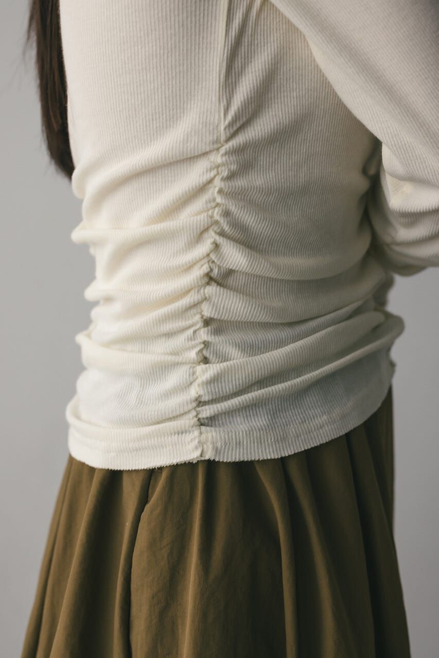 STYLEMIXER「ギャザーソフトリブカットトップ」|Tシャツ・カットソー|