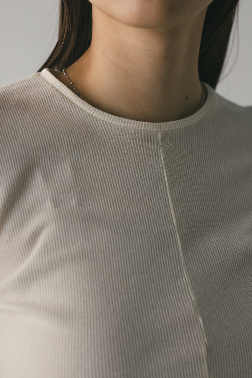 STYLEMIXER「ギャザーソフトリブカットトップ」|Tシャツ・カットソー|