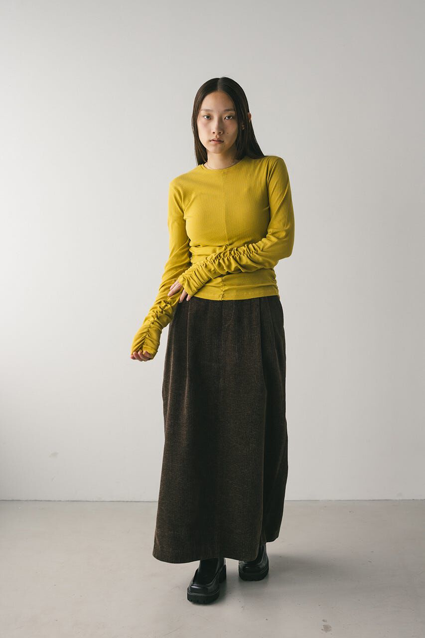 STYLEMIXER「ギャザーソフトリブカットトップ」|Tシャツ・カットソー|