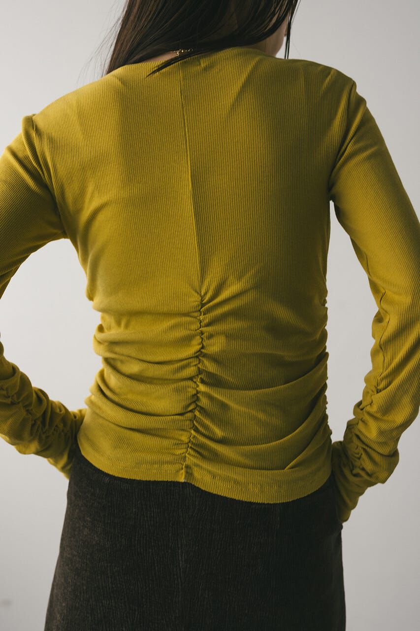 STYLEMIXER「ギャザーソフトリブカットトップ」|Tシャツ・カットソー|