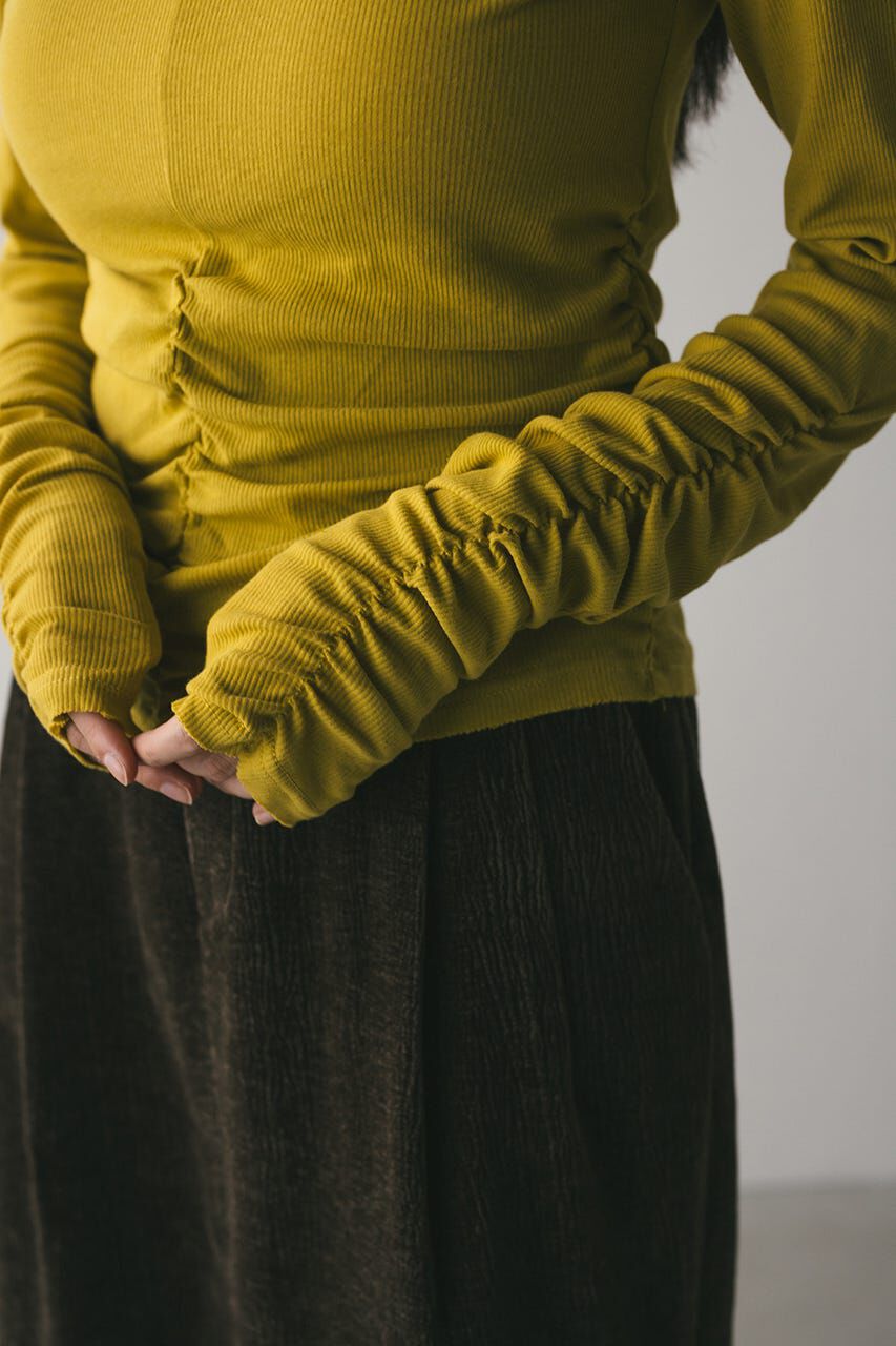 STYLEMIXER「ギャザーソフトリブカットトップ」|Tシャツ・カットソー|