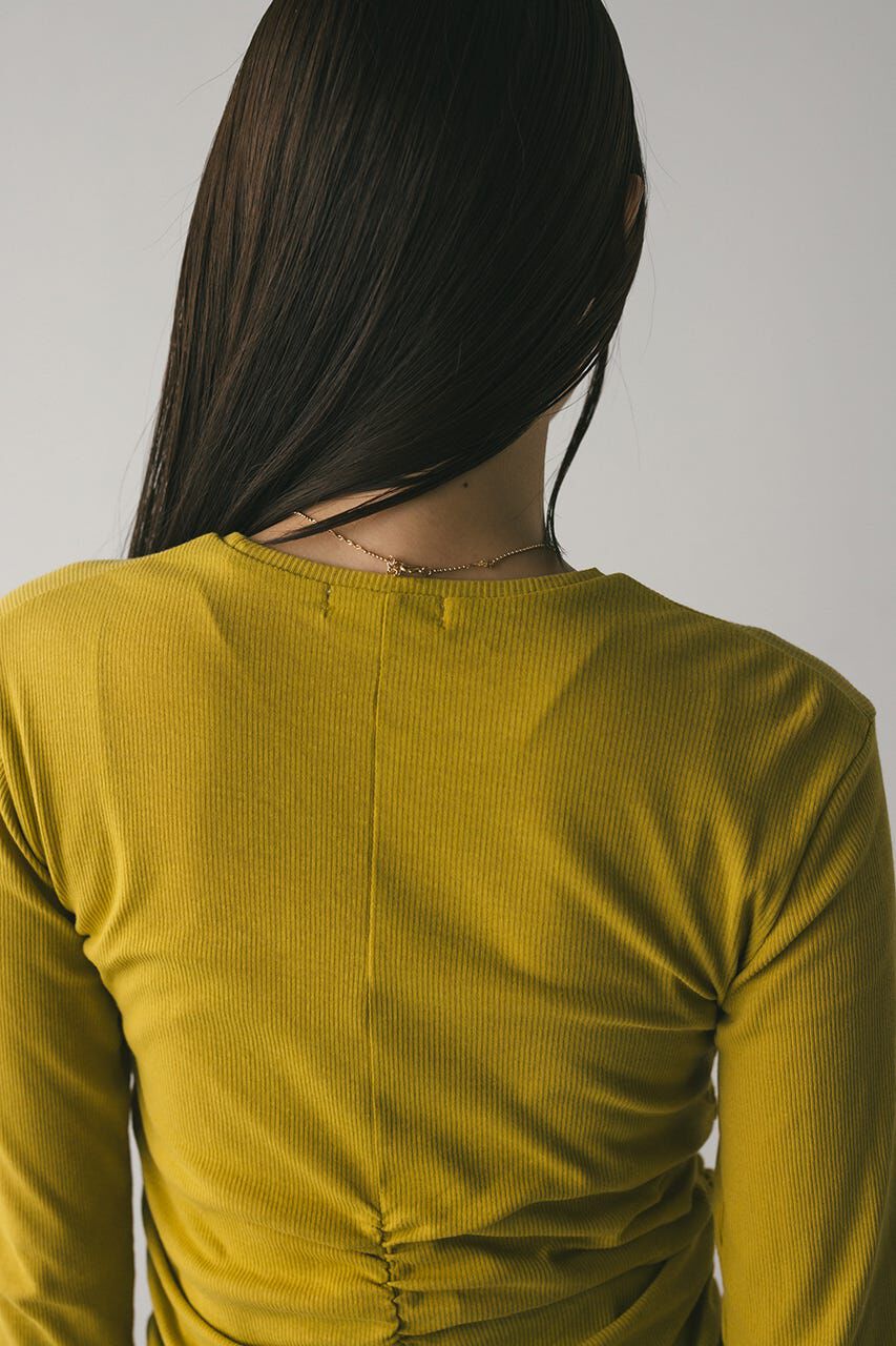 STYLEMIXER「ギャザーソフトリブカットトップ」|Tシャツ・カットソー|