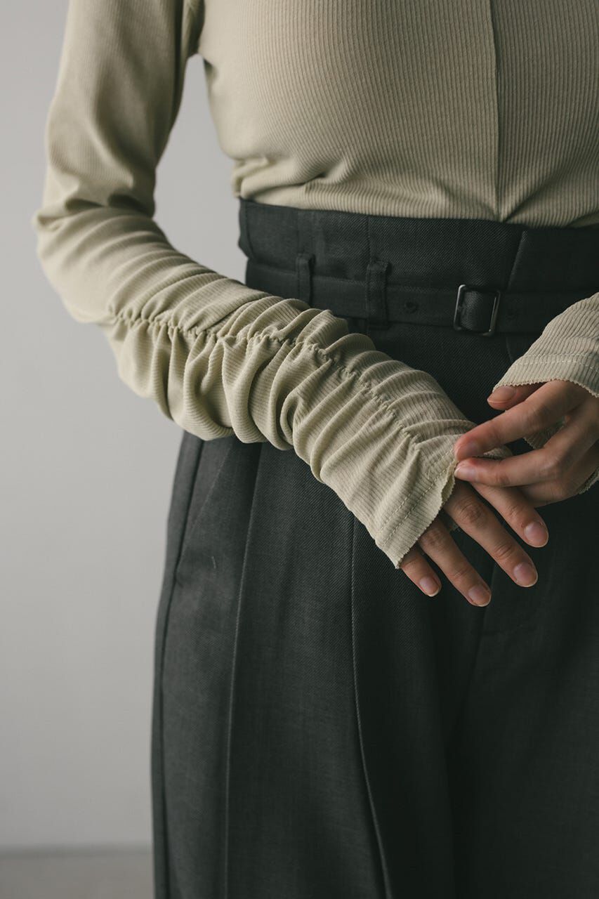 STYLEMIXER「ギャザーソフトリブカットトップ」|Tシャツ・カットソー|