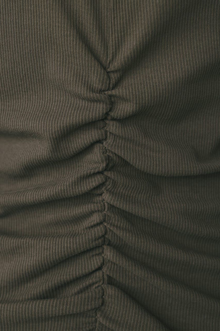 STYLEMIXER「ギャザーソフトリブカットトップ」|Tシャツ・カットソー|