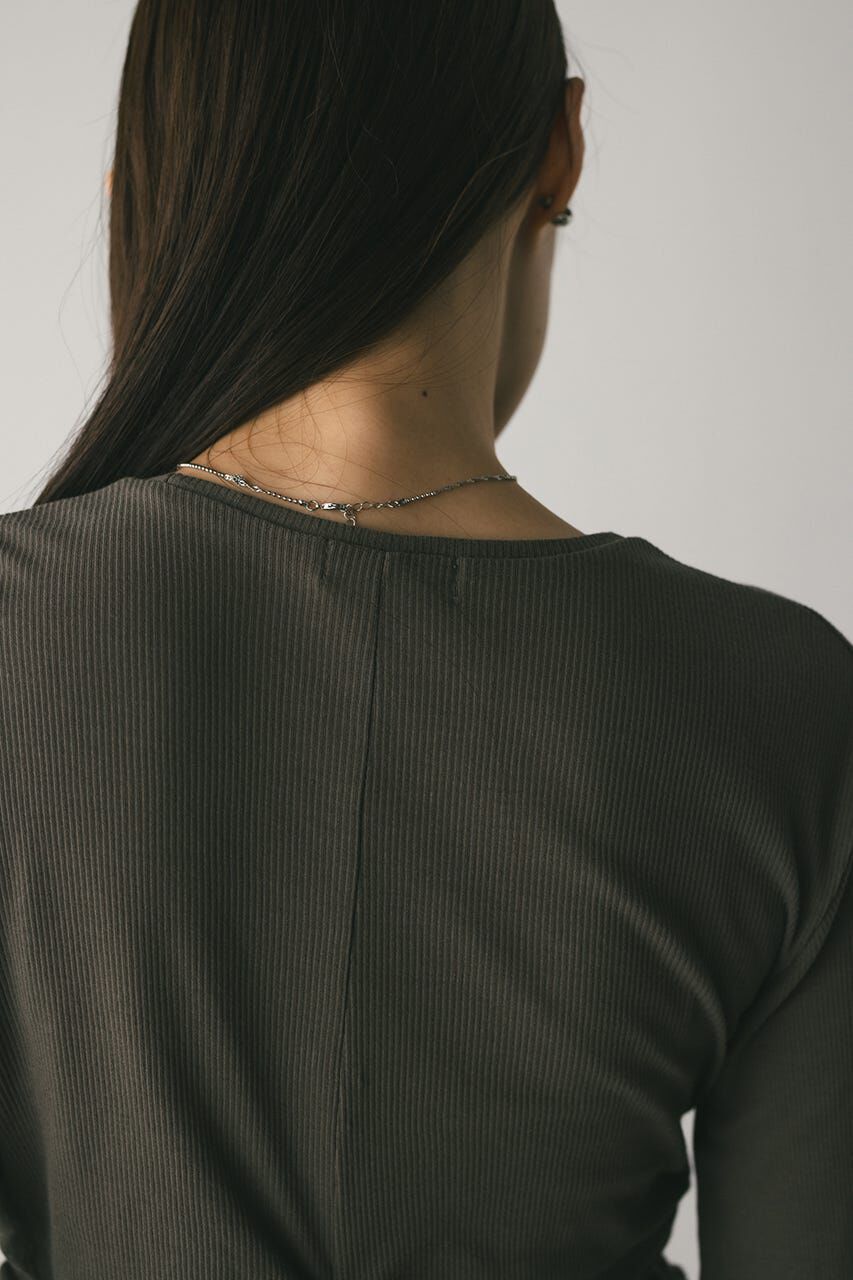 STYLEMIXER「ギャザーソフトリブカットトップ」|Tシャツ・カットソー|