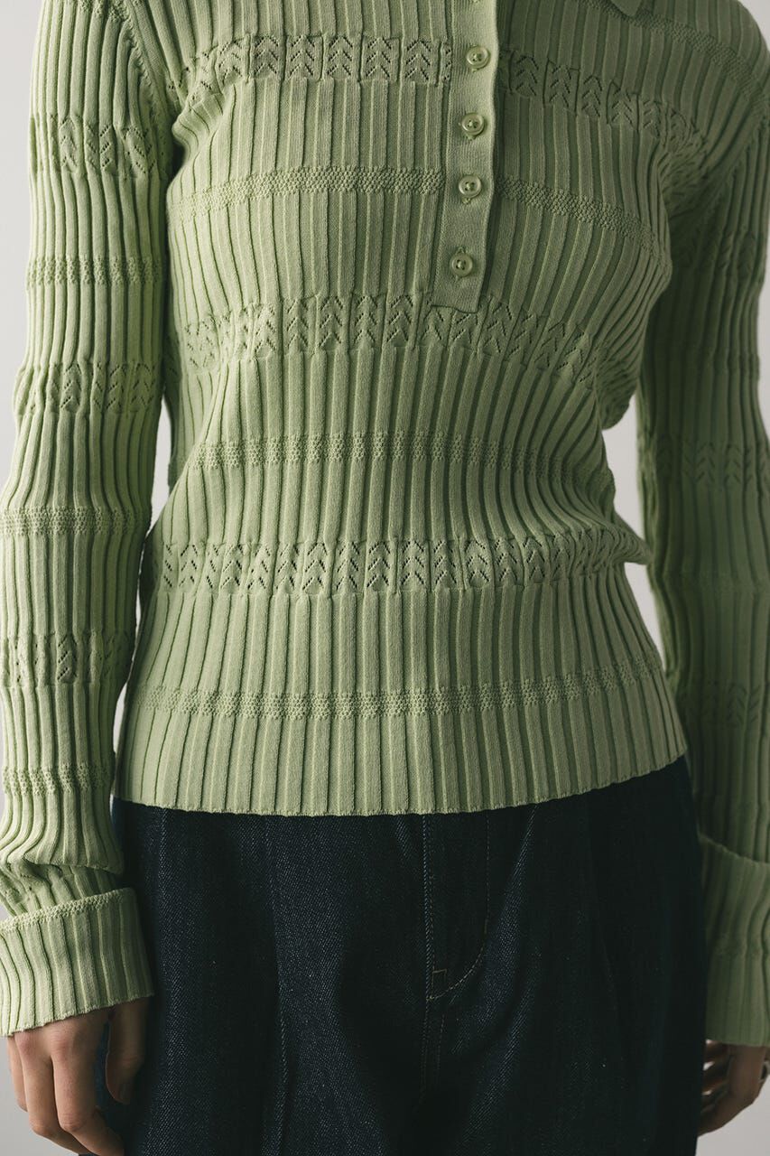 STYLEMIXER「アイレットリブニットポロ」|ニット・セーター|