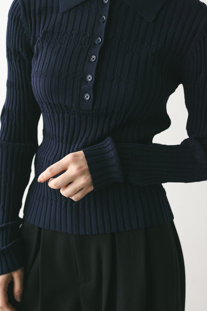 STYLEMIXER「アイレットリブニットポロ」|ニット・セーター|