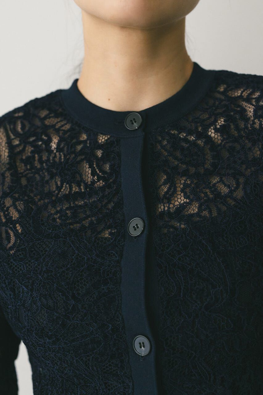 STYLEMIXER「ニュアンスレースニットカーデ」|ニット・セーター|