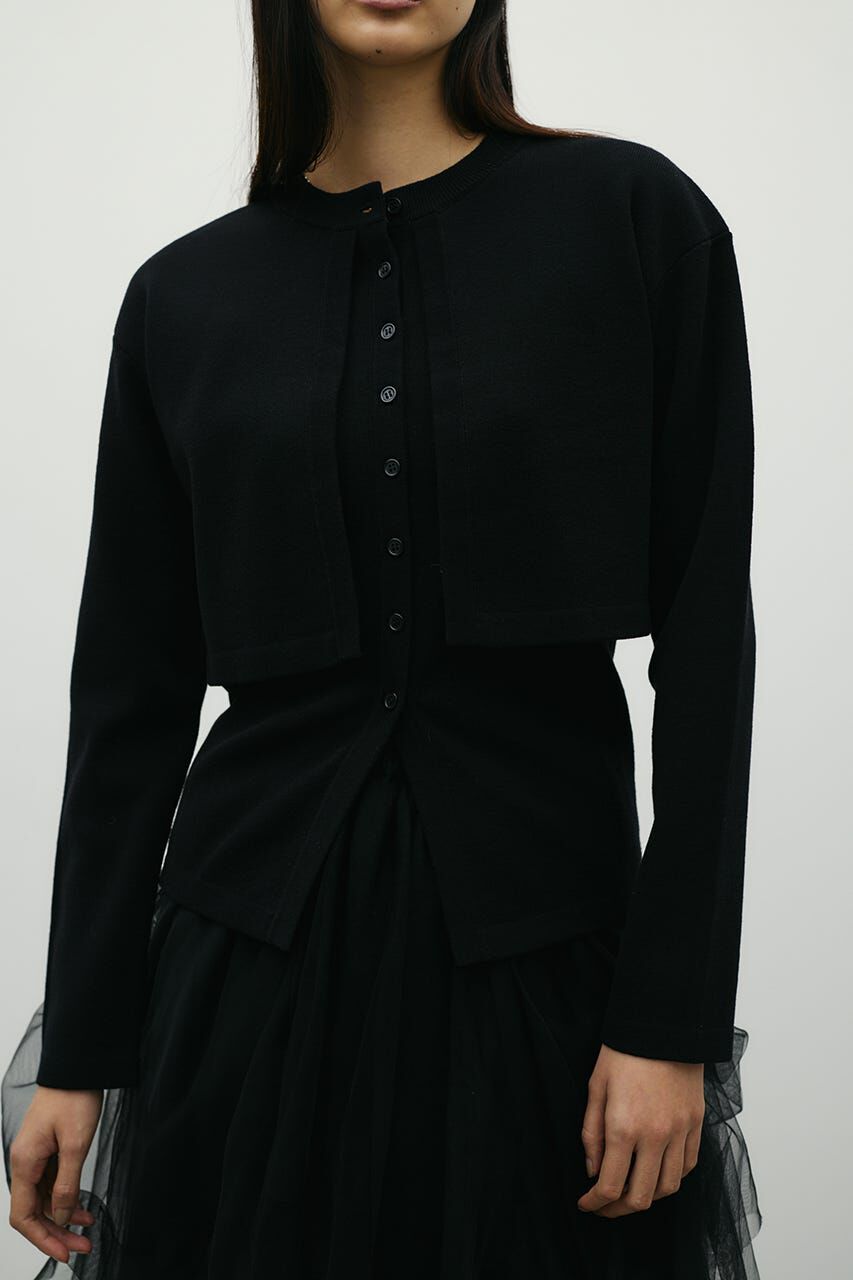 STYLEMIXER「レイヤードニットカーデ」|カーディガン|BLK