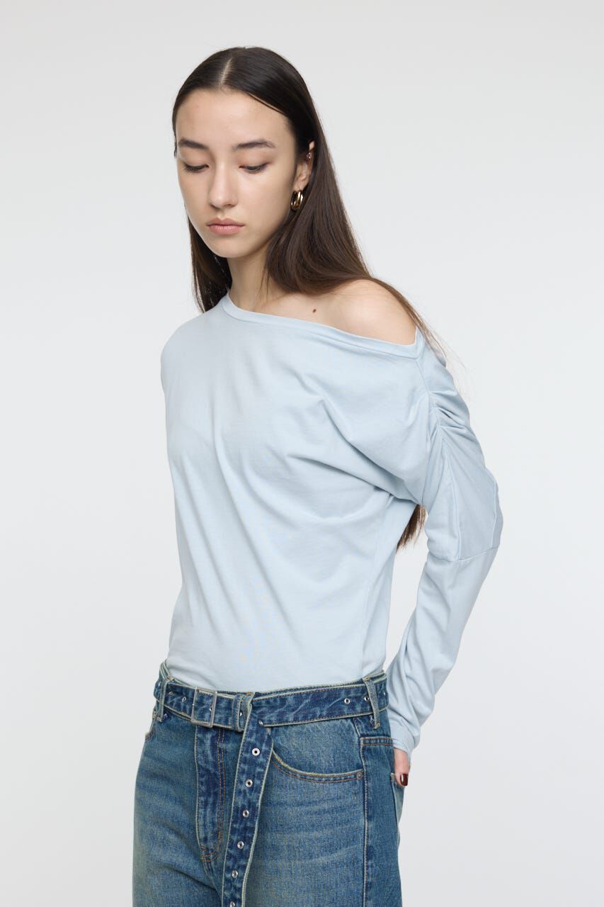 MOUSSY「OVER DYED ONE SHOULDER L/S TEE」|Tシャツ・カットソー|