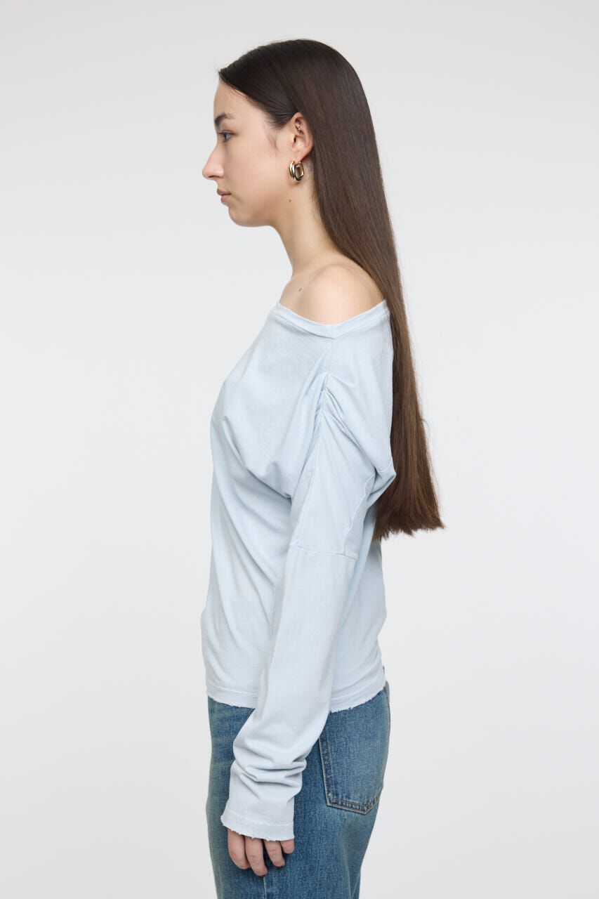 MOUSSY「OVER DYED ONE SHOULDER L/S TEE」|Tシャツ・カットソー|