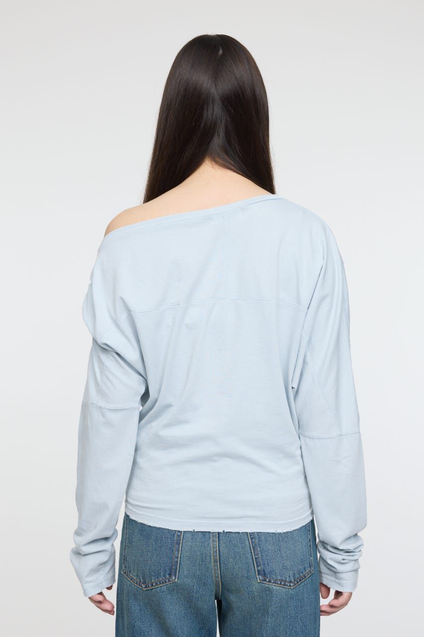 MOUSSY「OVER DYED ONE SHOULDER L/S TEE」|Tシャツ・カットソー|