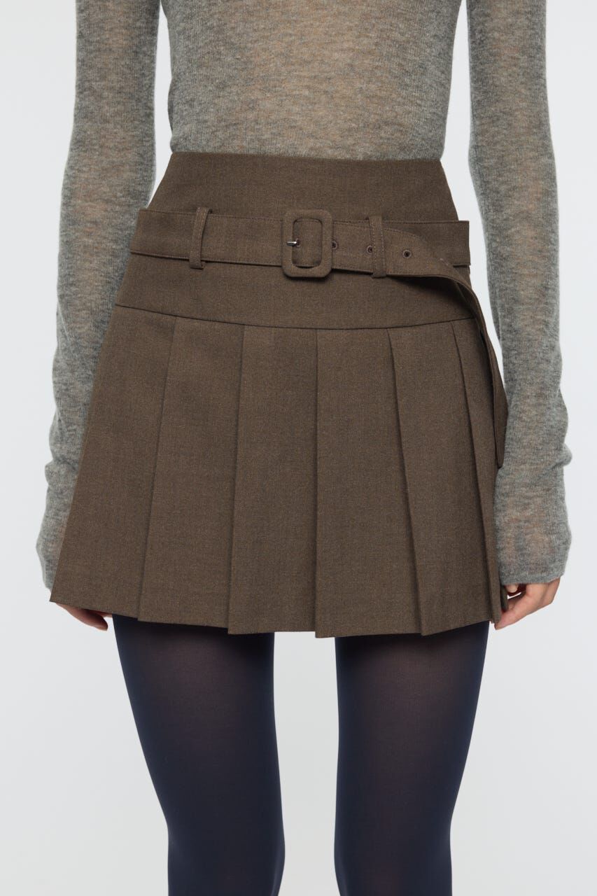 MOUSSY「LOW SLUNG PLEATED MINI スカート」|スカート|BRN