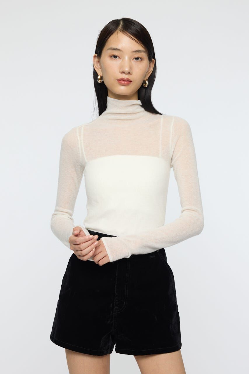 MOUSSY「SHEER TURTLE NECK ニットトップス」|ニット・セーター|IVOY3