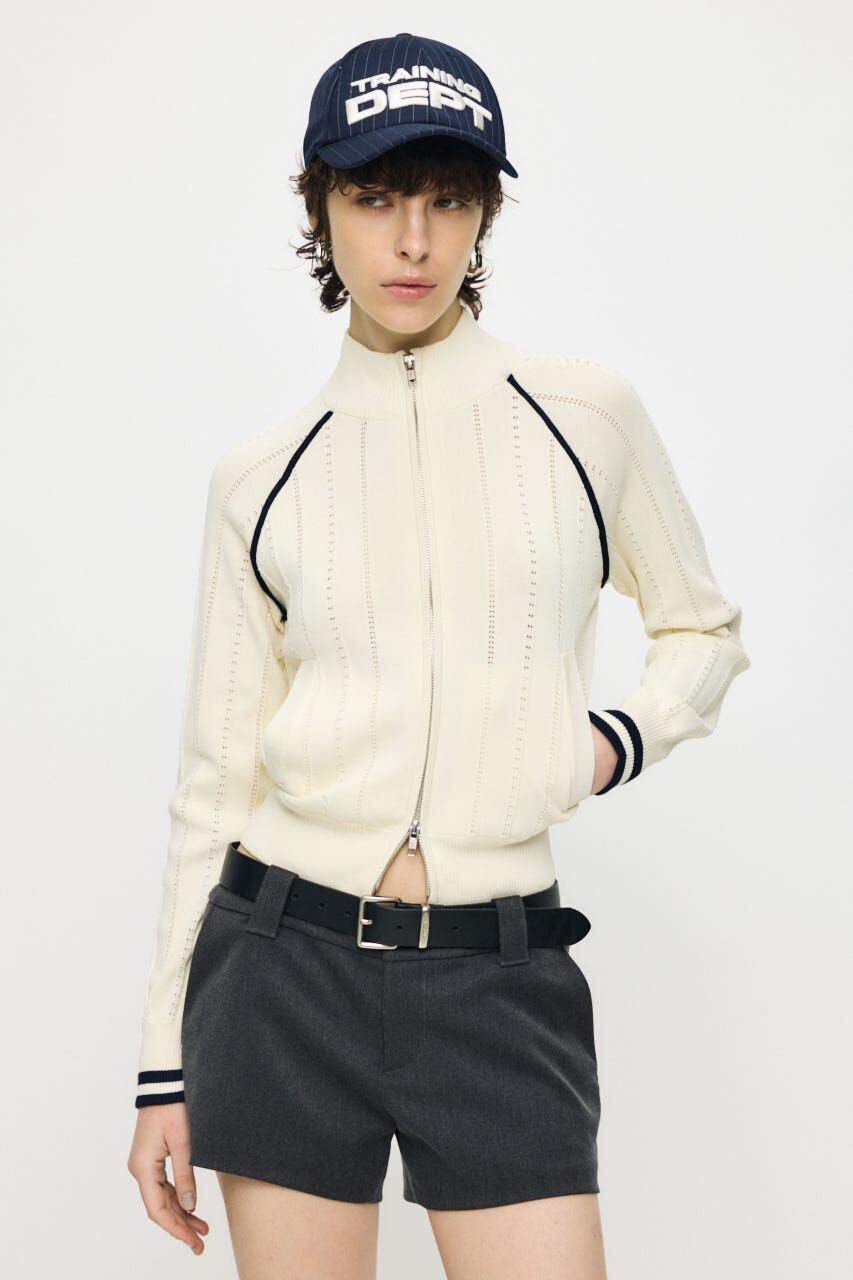 MOUSSY「MIX PATTERN KNIT TRACK トップス」|ニット・セーター|IVOY3