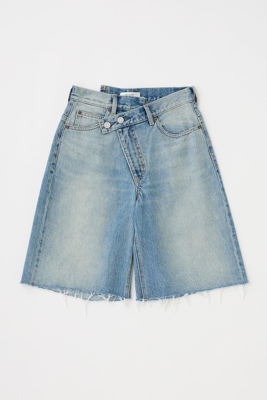 MOUSSY「CROSS WAIST HALF パンツ」|デニム|