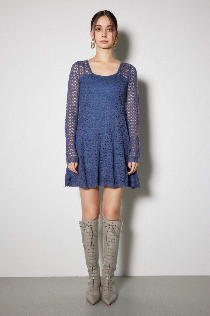 rienda「ソフティーニットフレアミニワンピース」|ワンピース|