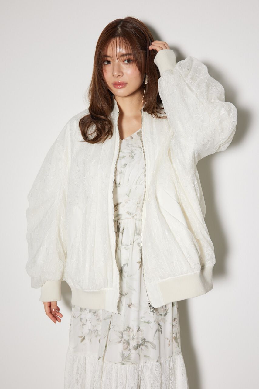 rienda「レースコンビMA-1」|ブルゾン・スタジャン|WHT