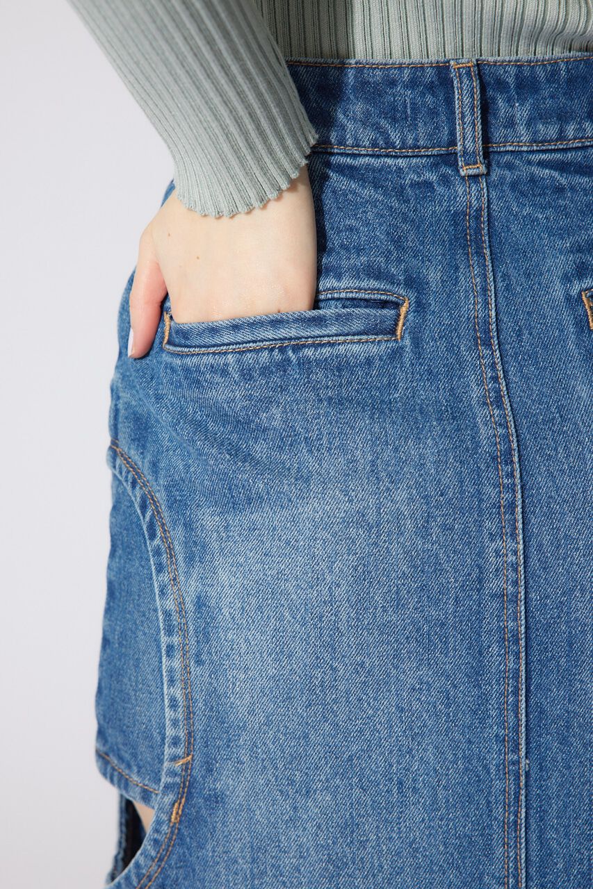 rienda「サイドオープンレイヤードデニムスカート」|スカート|