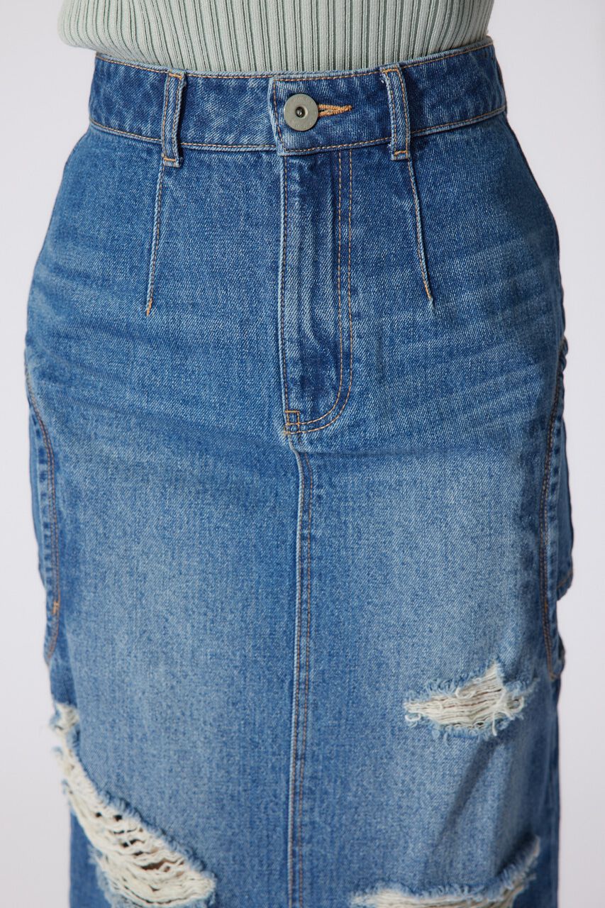 rienda「サイドオープンレイヤードデニムスカート」|スカート|