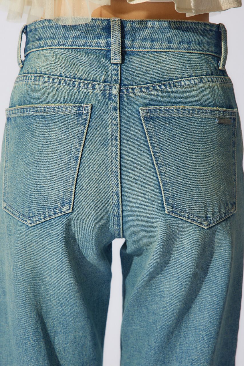 rienda「サイドVラインジャストウエストパンツ」|デニム|