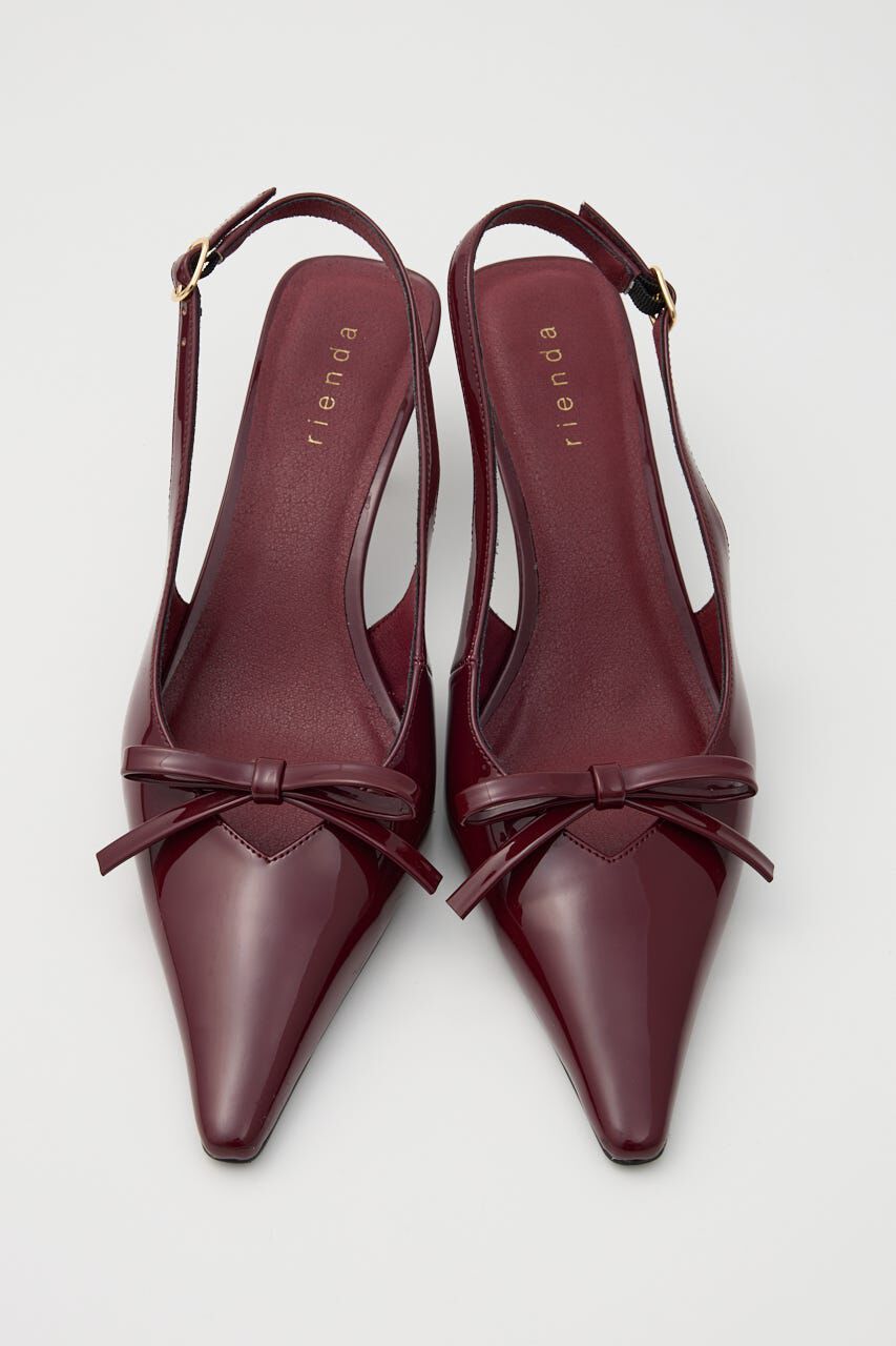 rienda「リボンエナメルミュール」|サンダル|