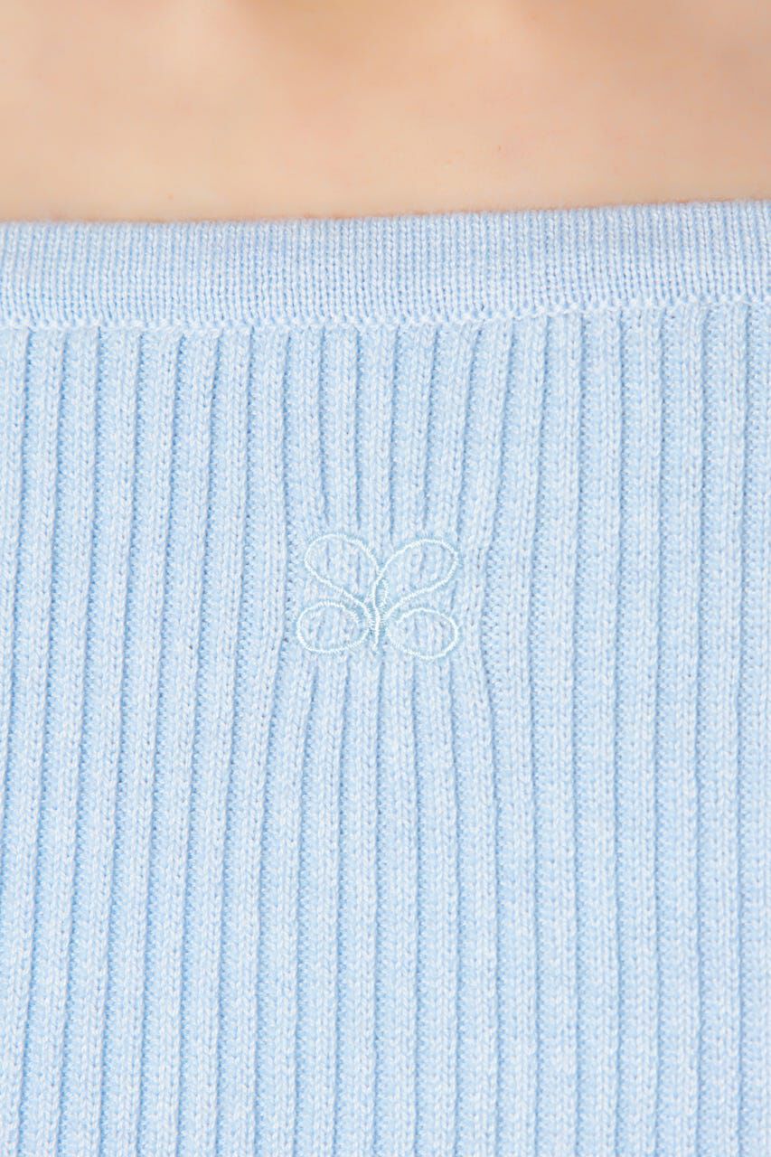 rienda「Rロゴバックリボンオフショルニットトップス」|ニット・セーター|