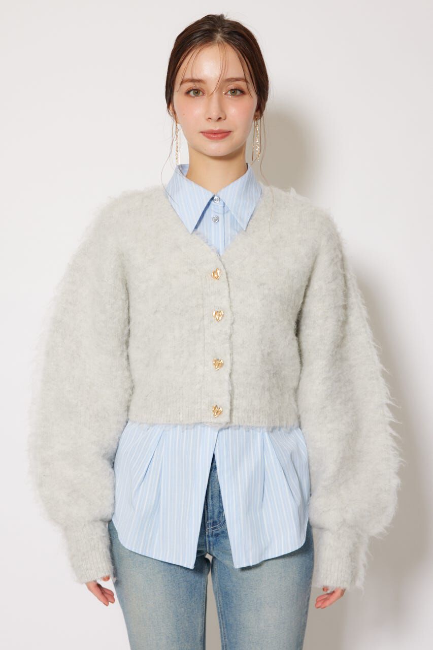 rienda「W faceシャギーニットカーディガン」|カーディガン|