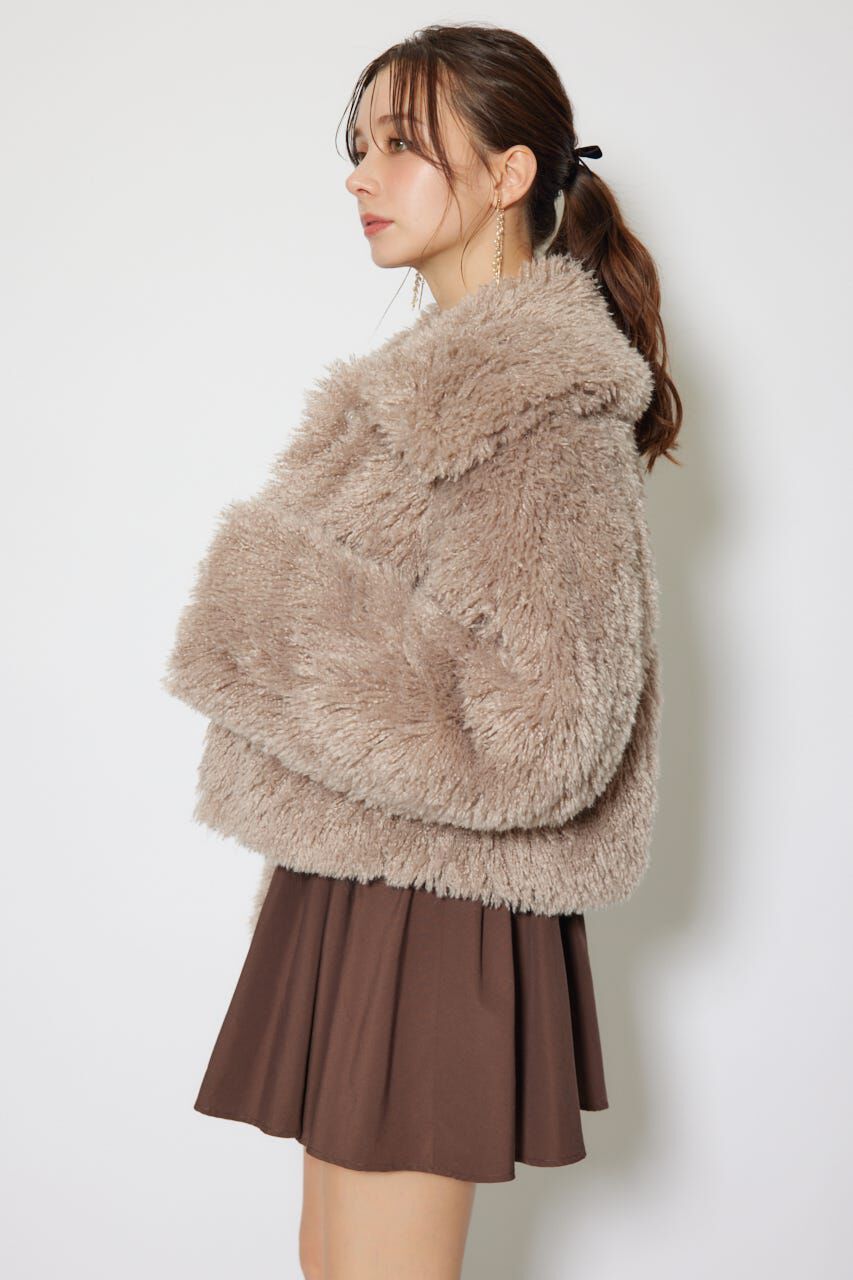 rienda「ショート丈フェイクプードルファーブルゾン」|ブルゾン・スタジャン|