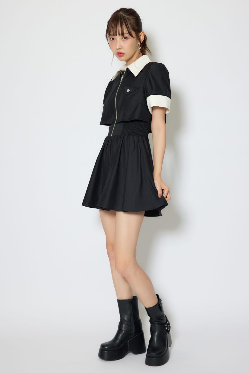 rienda「バストディティールフレアミニワンピース」|ワンピース|