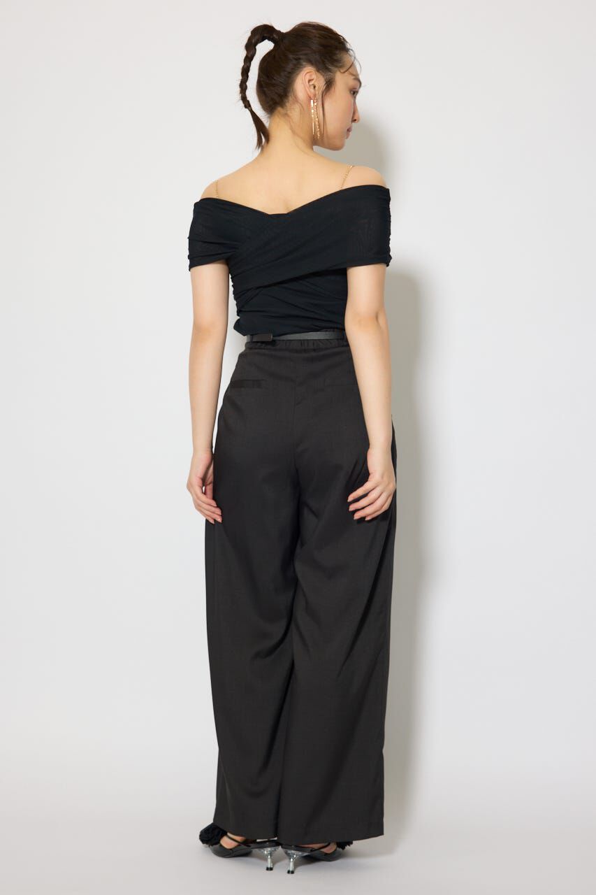 rienda「フロントクロスチュールカットトップス」|Tシャツ・カットソー|