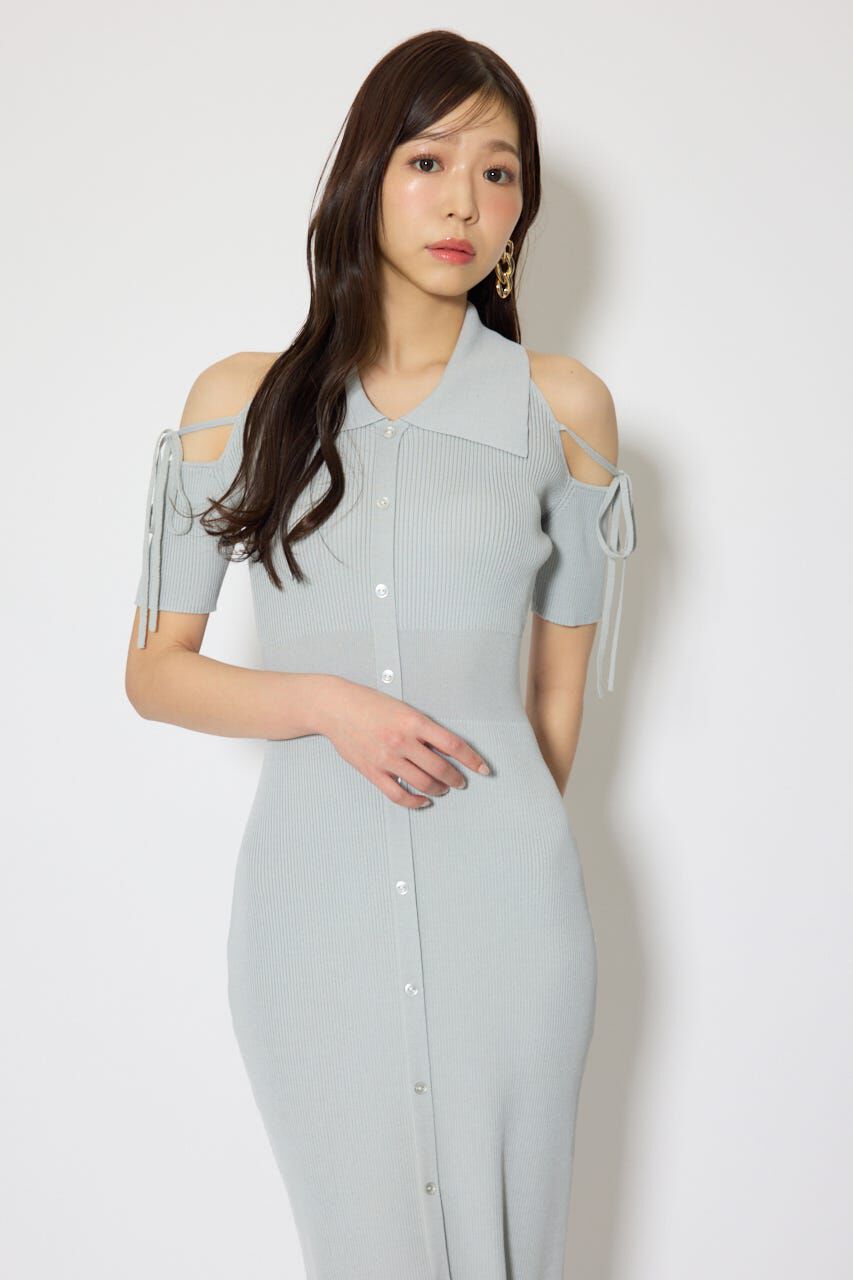 rienda「リボン付きアメスリニットワンピース」|ワンピース|