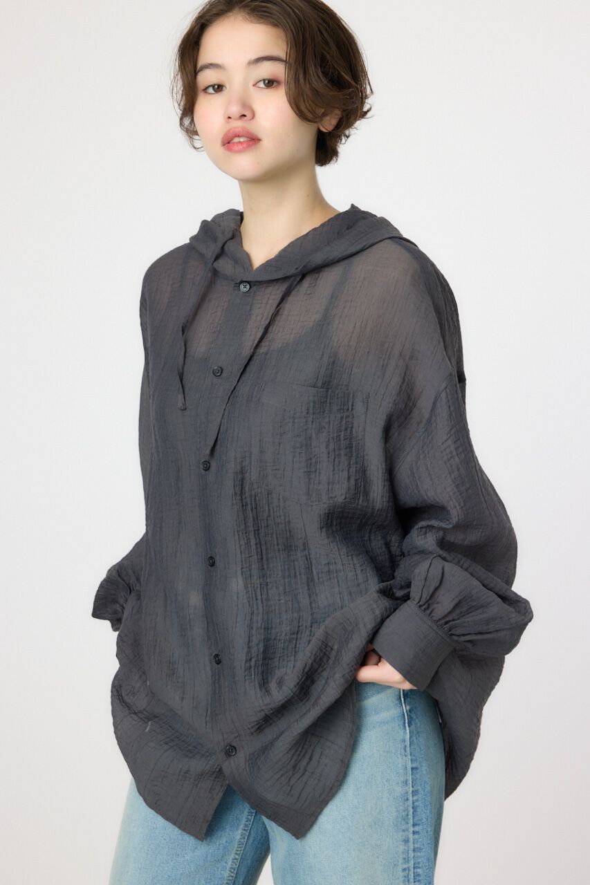 RODEO CROWNS「ワッシャーフーディーシャツ」|シャツ・ブラウス|BLK