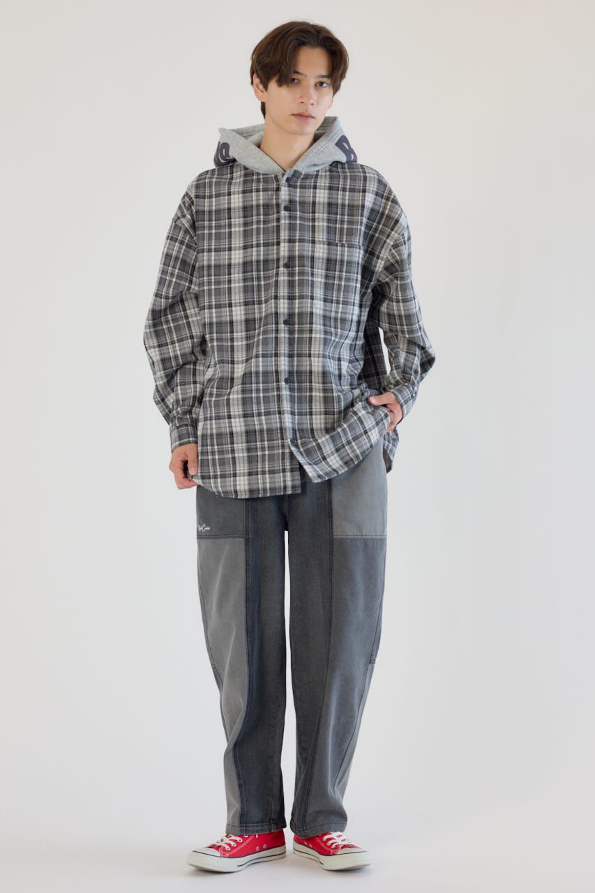 RODEO CROWNS「ボンディングフーデッドチェックシャツ」|シャツ・ブラウス|